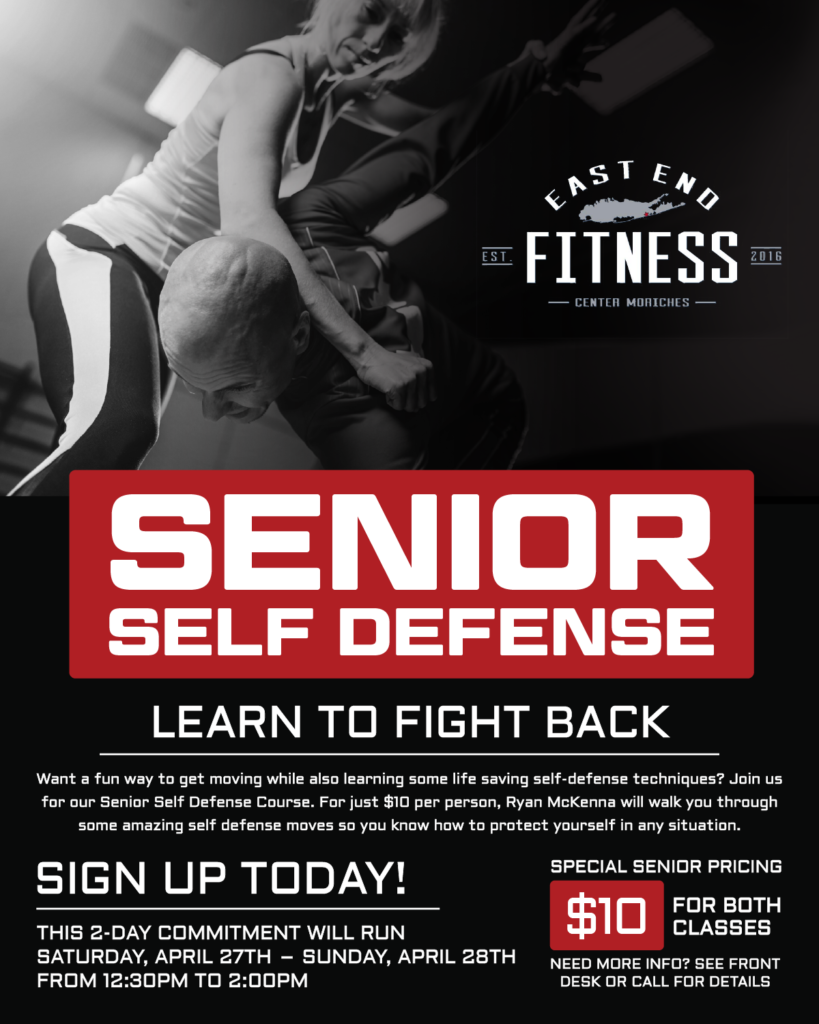 Senior Self Defense Flyer, Saturday, April 27th - Sunday April 28th